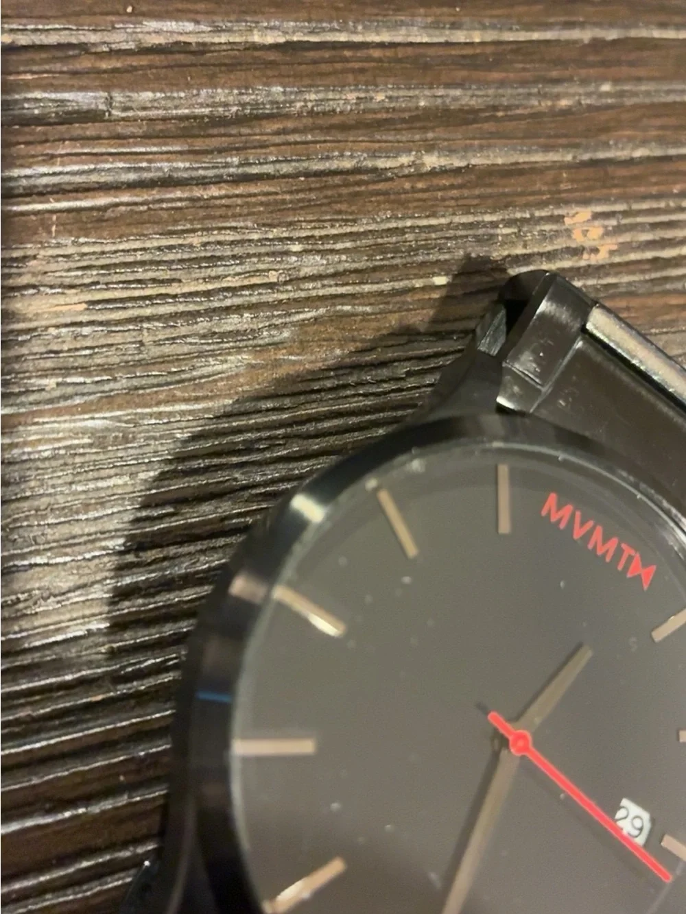 MVMT Black Men’s Stainless Steel Watch with Red Accents